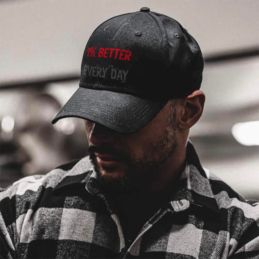 1% Better Every Day Print Cap - Black - one size - image 1