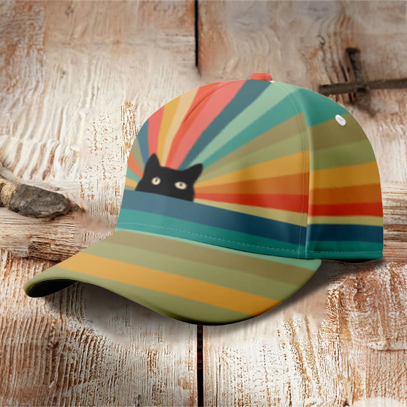 Rainbow Cat Print Cap - image 2