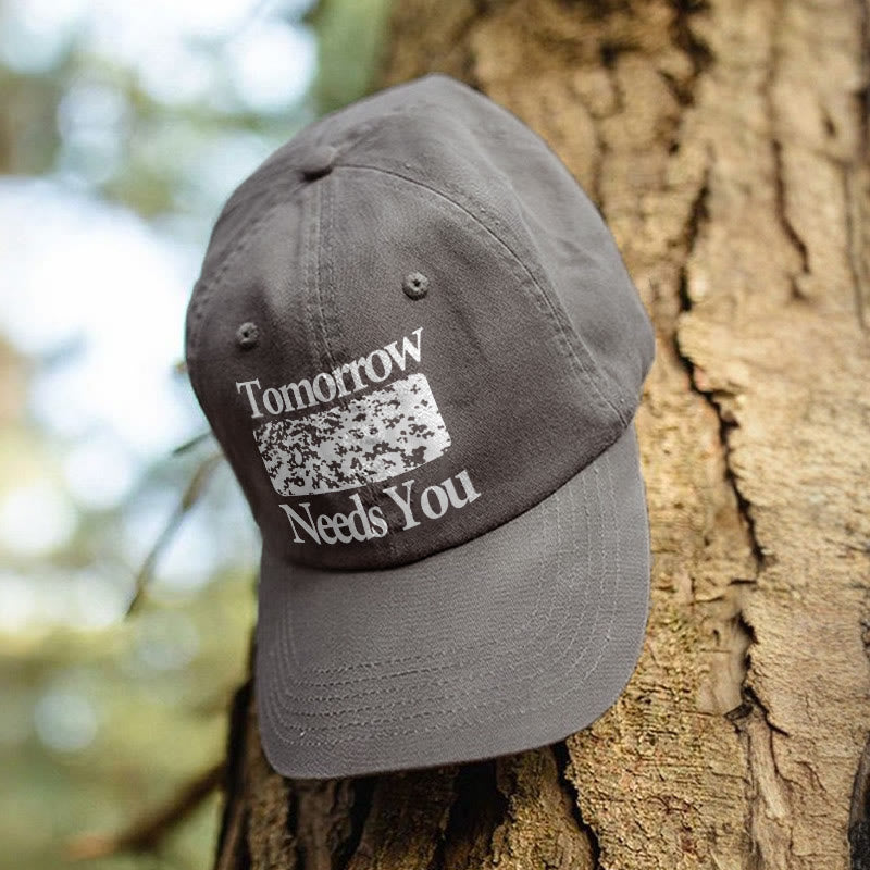 100% Cotton Tomorrow Needs You Print Cap - Dark Grey - one size - image 5