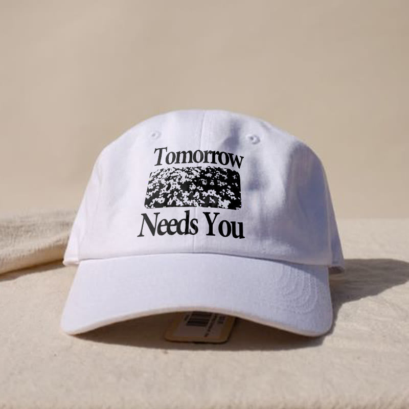 100% Cotton Tomorrow Needs You Print Cap - White - one size - image 4