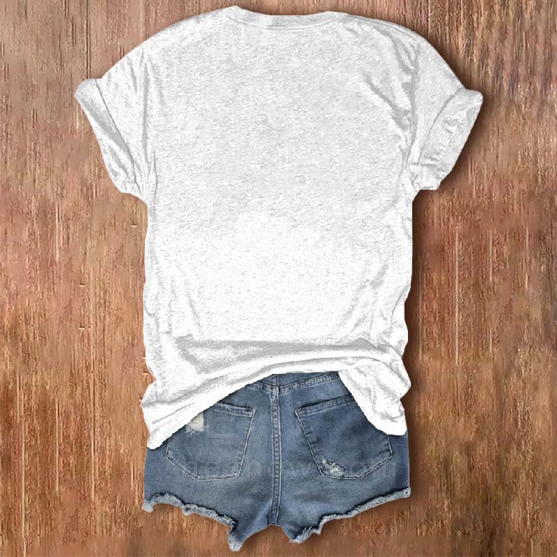 Women's Lovely Watercolor Octopus Tentacle Print V-neck Short-sleeved T-shirt - image 2