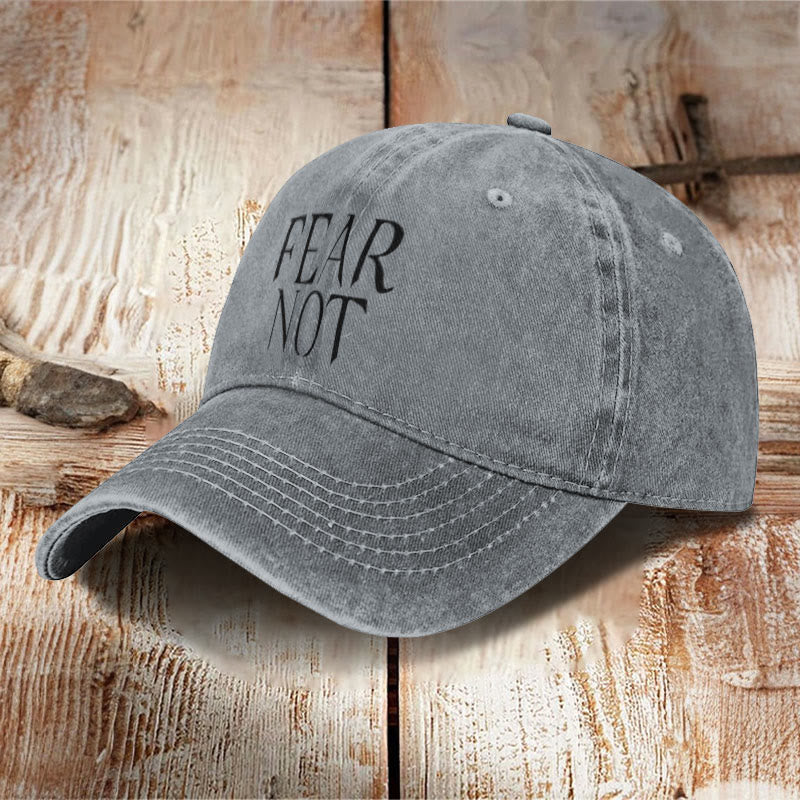 Unisex Fear Not Print Washed Cap - image 6