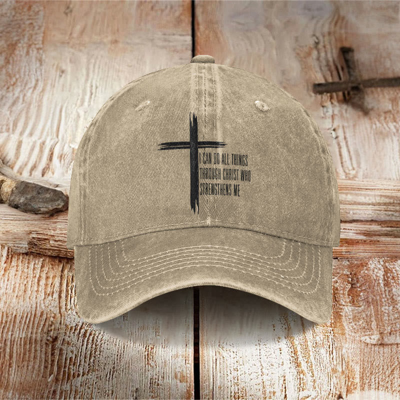 Unisex Philippians 4:13 Print Washed Cap - image 8