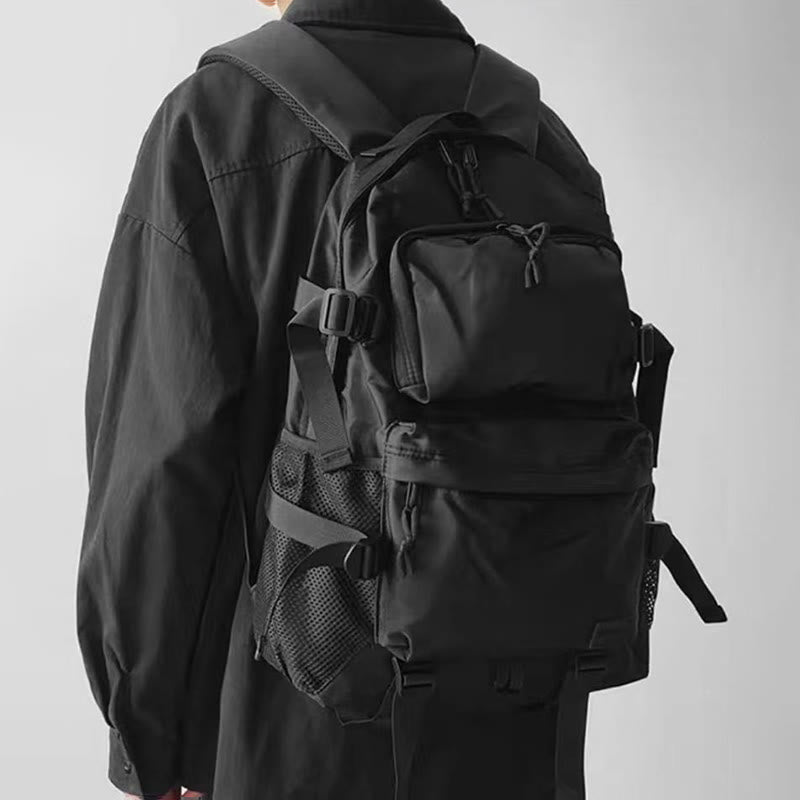 Solid Color Large Capacity Multi-layer Backpack - image 6