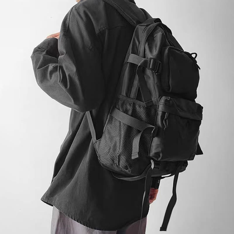 Solid Color Large Capacity Multi-layer Backpack - image 5