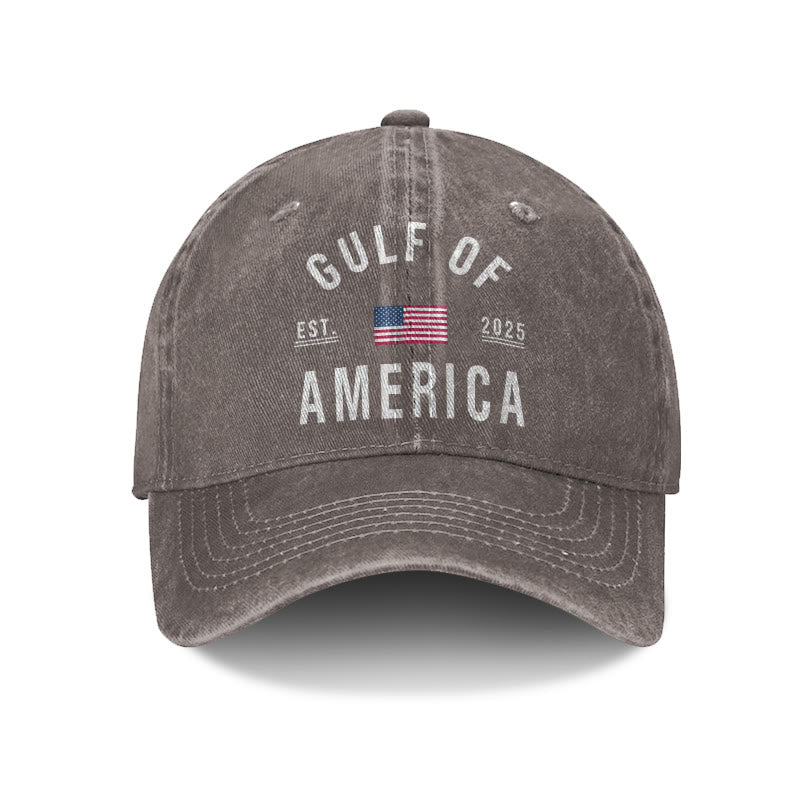 Gulf Of America Print Washed Cap - Coffee - one size - image 4