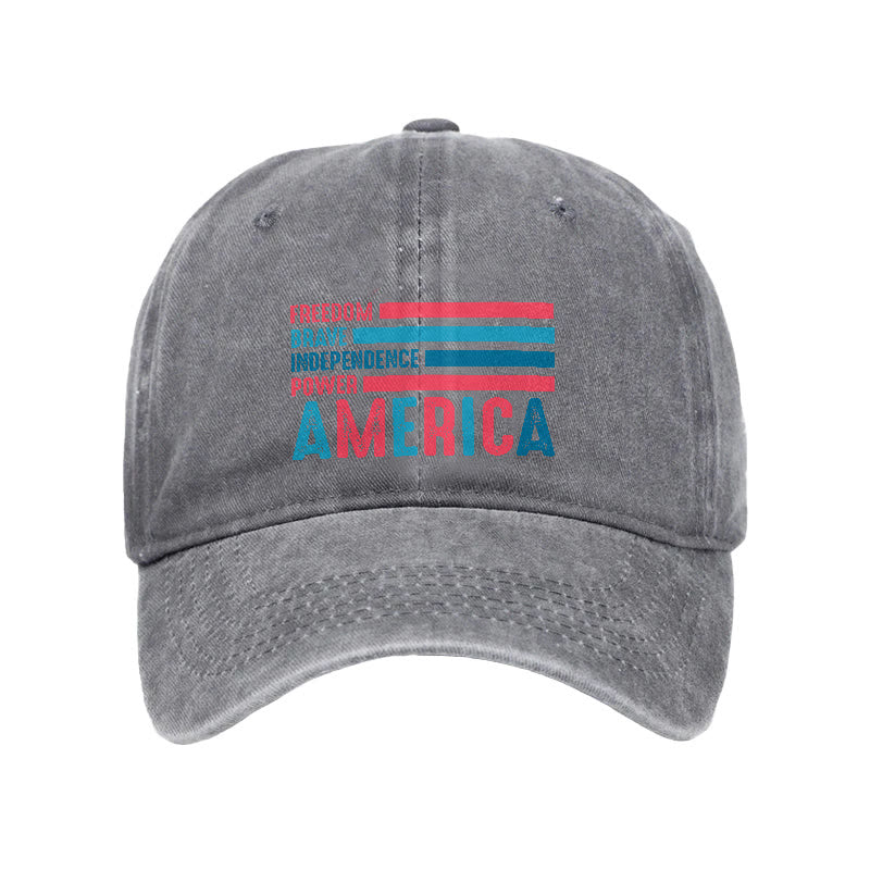 AMERICA Print Washed Cap - Grey - one size - image 2