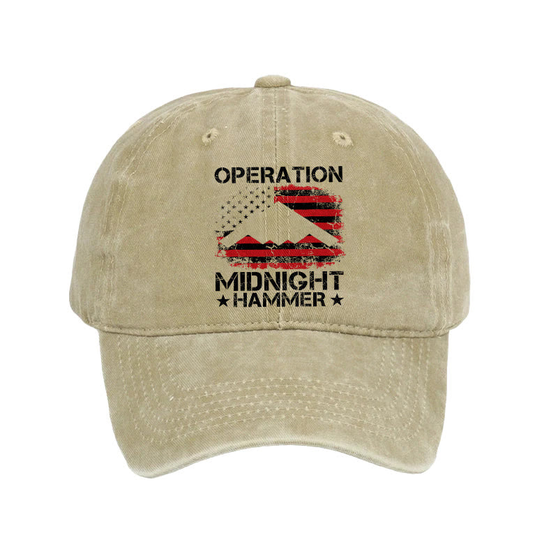 Midnight Hammer American Flag Print Washed Cap - Khaki - one size - image 3