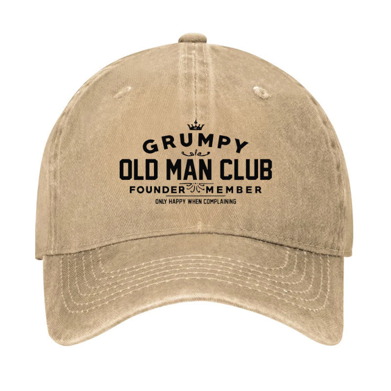 Grumpy Old Man Club Print Cap - Khaki - one size - image 3