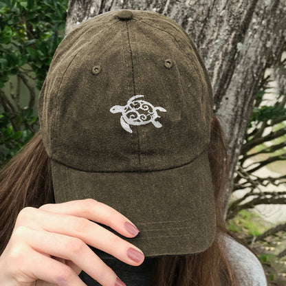 Sea Turtle Print Washed Cap - Khaki - One size - image 3
