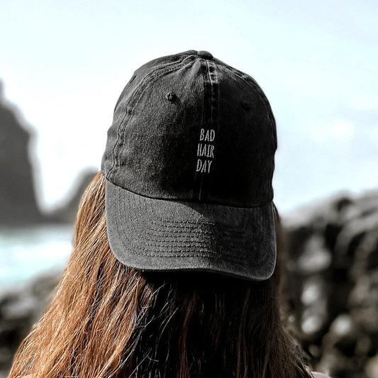 Bad Hair Day Print Washed Cap - Black - One size - image 1
