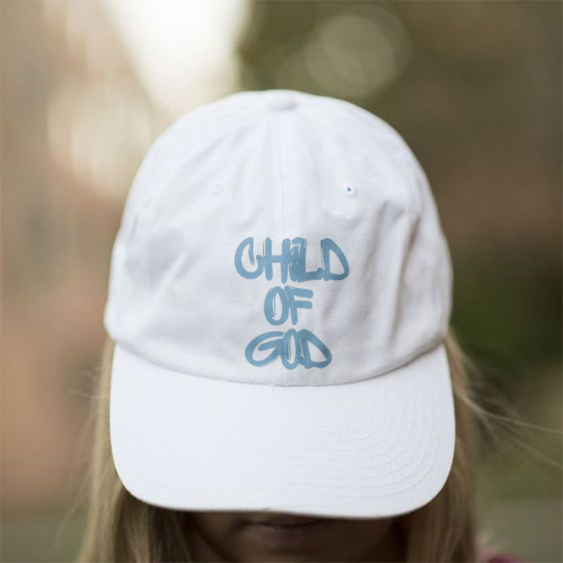 100% Cotton Child Of God Print Cap - Light Blue - one size - image 2