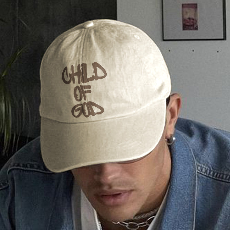 100% Cotton Child Of God Print Cap - Beige - one size - image 4