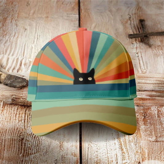 Rainbow Cat Print Cap - Multicolor - one size - image 1