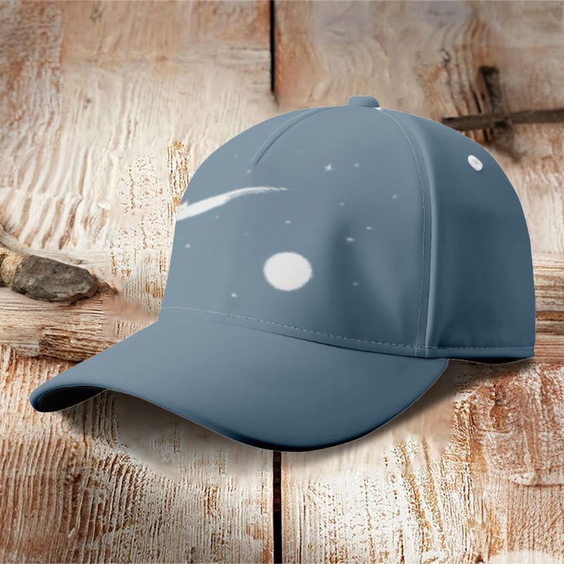 Abstract Creative Cute Cat Leaping Under The Starry Sky Painting Art Cap - image 2