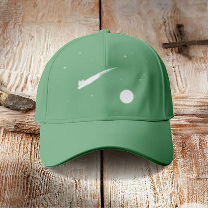 Abstract Creative Cute Cat Leaping Under The Starry Sky Painting Art Cap - Green - one size - image 11