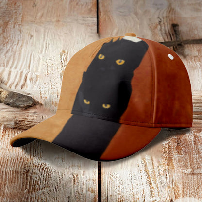 Abstract Black Cat Painting Art Cap - image 2