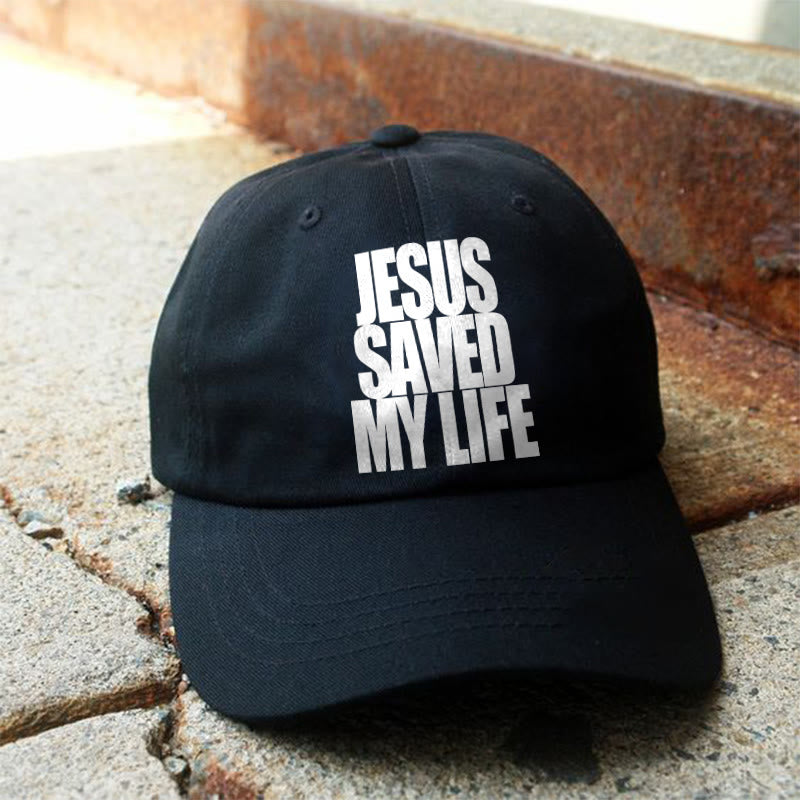 Jesus Saved My Life Print Cap - Black - one size - image 2