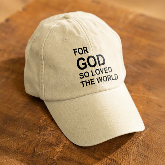 For God So Loved The World Print Cap - Beige - one size - image 1