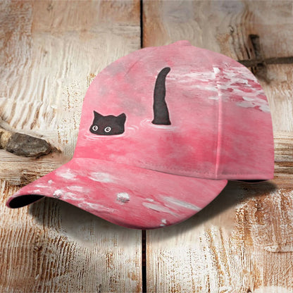 Women's Oil Painting Cat Print Cap - image 5