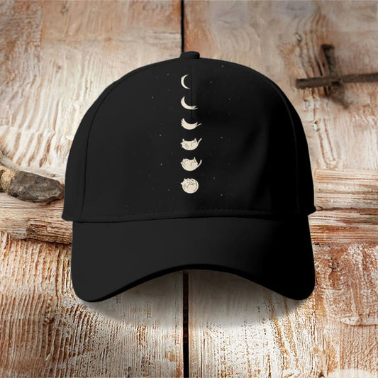 Lunar Eclipse Cat Print Cap - Black - one size - image 1