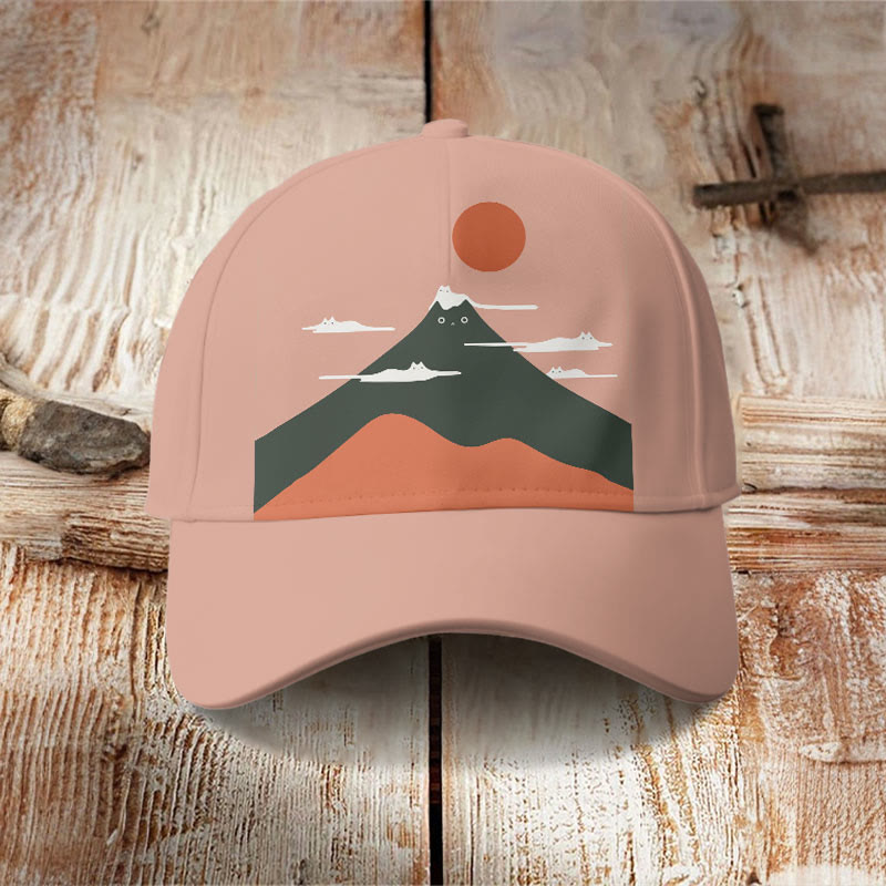 Japanese Cat Art Print Cap - Pink - one size - image 1