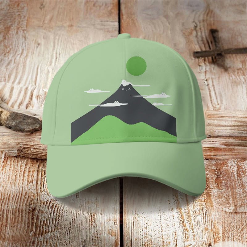 Japanese Cat Art Print Cap - Green - one size - image 4