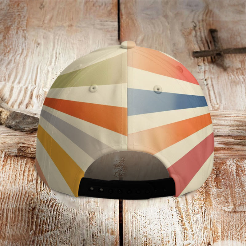 Cute Kitten Rainbow Sun Ray Art Cap - image 3