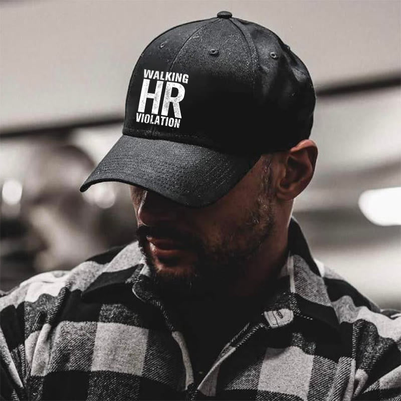 Walking Hr Violation Printed Cap - Black - one size - image 1