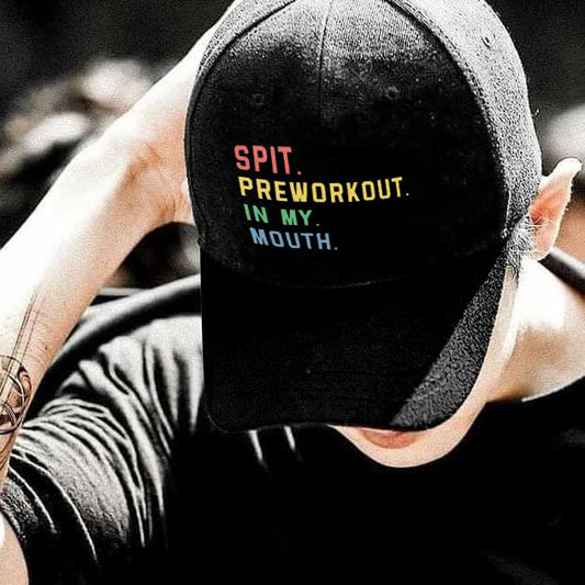 Spit Preworkout In My Mouth Printed Cap - Black - one size - image 1