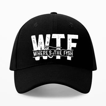 Where's The Fish Printed Cap - Black - one size - image 1