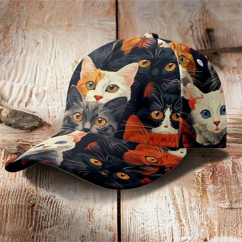 Funny And Cute Cats Print Cap - image 2