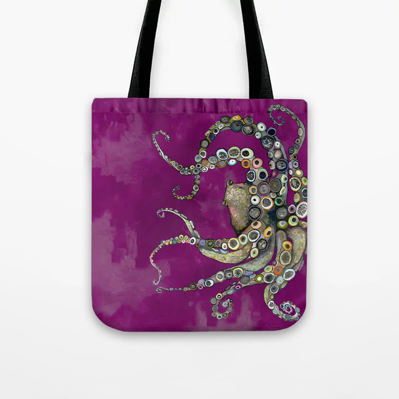 Colorful Octopus Oil Painting Print Bag - image 8
