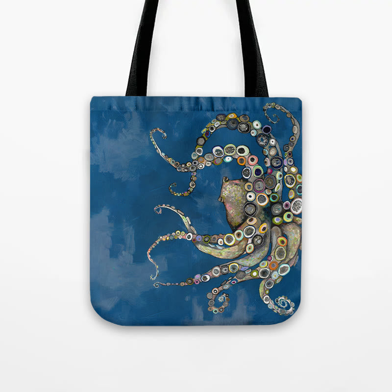 Colorful Octopus Oil Painting Print Bag - image 7