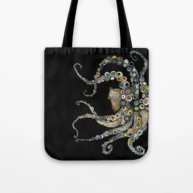 Colorful Octopus Oil Painting Print Bag - image 12