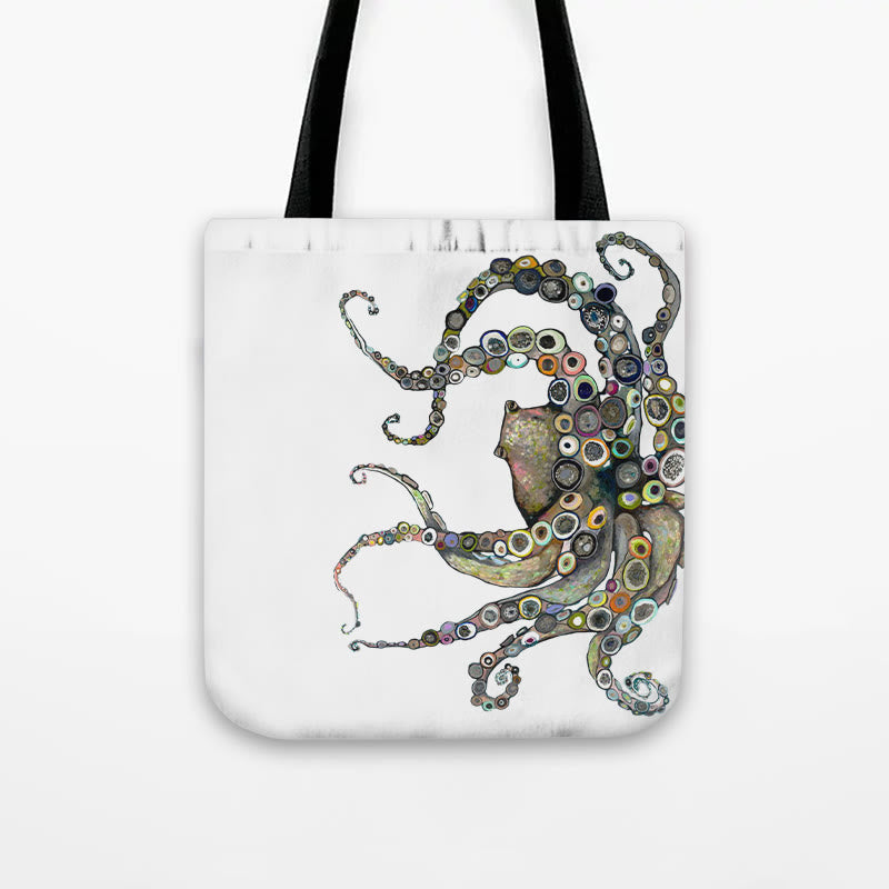 Colorful Octopus Oil Painting Print Bag - image 11