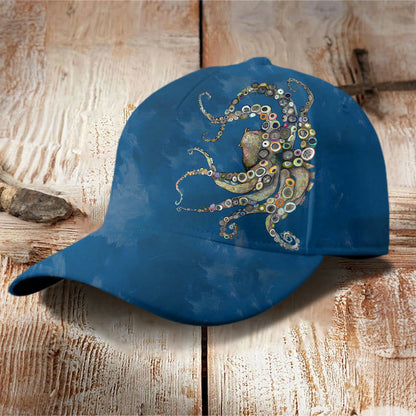 Colorful Octopus Oil Painting Print Cap - image 5