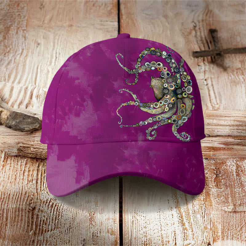 Colorful Octopus Oil Painting Print Cap - image 7