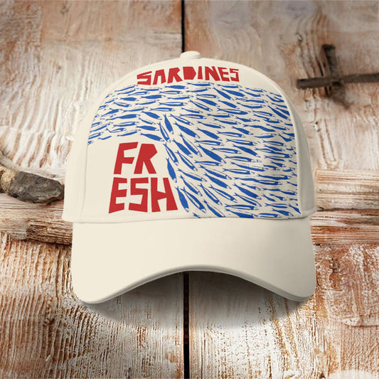 Fresh Sardines Art Print Casual Cap - Apricot - one size - image 1