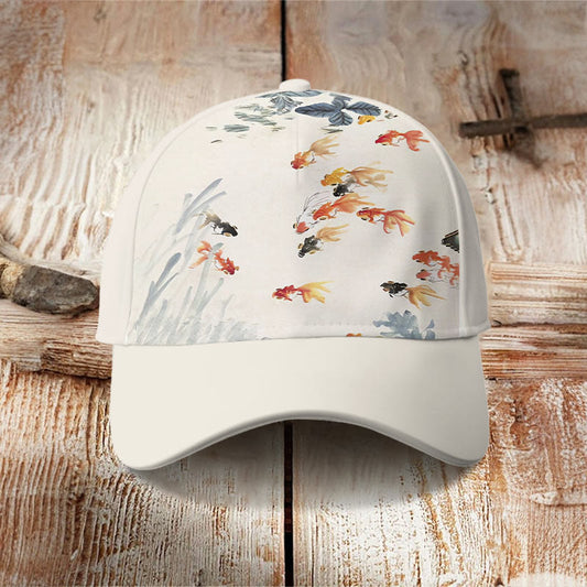 Watercolor Goldfish Art Print Casual Cap - Apricot - one size - image 1