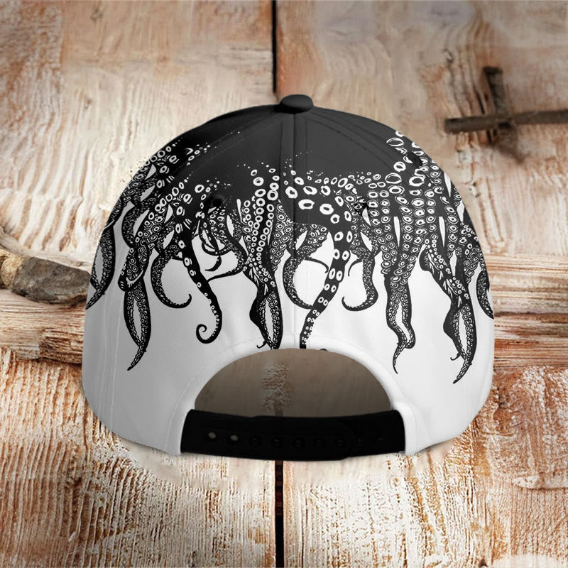 Black Octopus Art Print Casual Cap - image 3