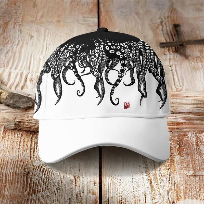Black Octopus Art Print Casual Cap - image 2