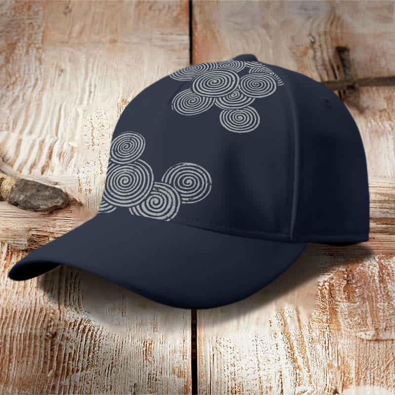  Simple Fingerprint Shape Art Print Casual Cap - Navy Blue - one size - image 1