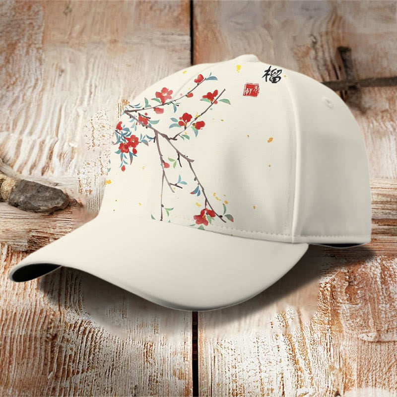 Watercolor Pomegranate Flower Art Print Casual Cap - image 2