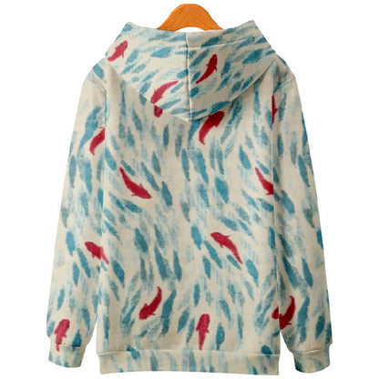 Women's Cute Little Goldfish Print Casual Long Sleeve Hoodie - image 2