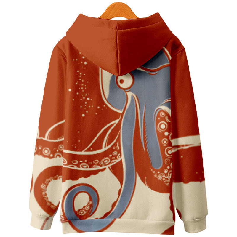 Women's Funny Abstract Octopus Print Casual Long Sleeve Hoodie - image 2