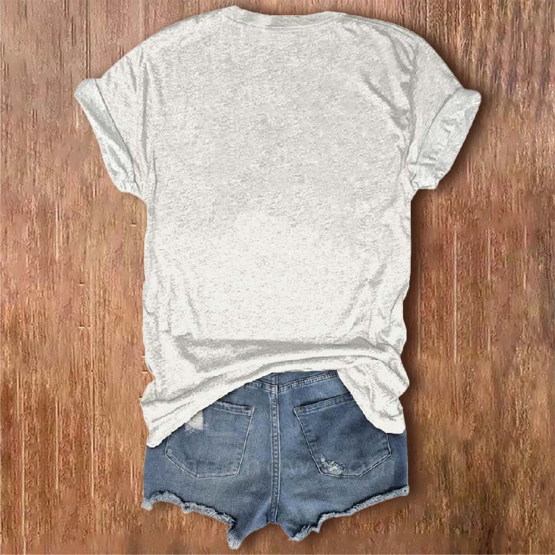 Women's Vintage Cats And Pumpkins Floral Print V-neck Short-sleeved T-shirt - image 2