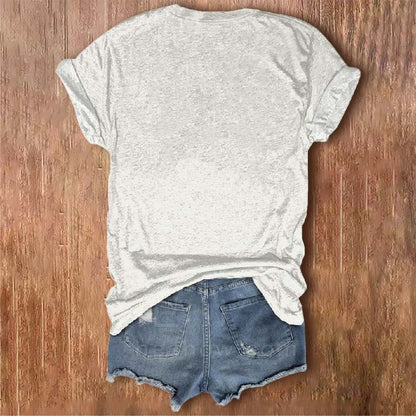 Women's Vintage Cats And Pumpkins Floral Print V-neck Short-sleeved T-shirt - image 2
