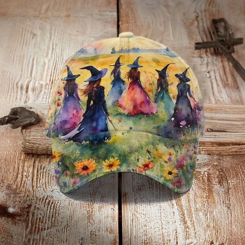 Midsummer Witches Gather Print Unisex Cap - Yellow - one size - image 1