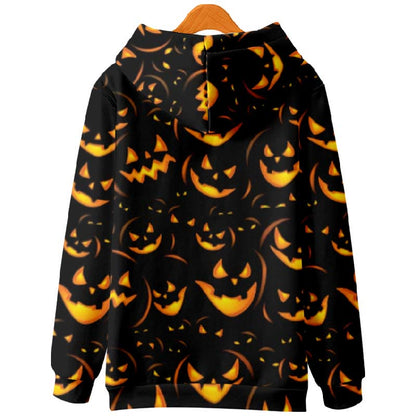 Women's Halloween Scary Blowing Pumpkins Print Casual Long Sleeve Hoodie - image 2